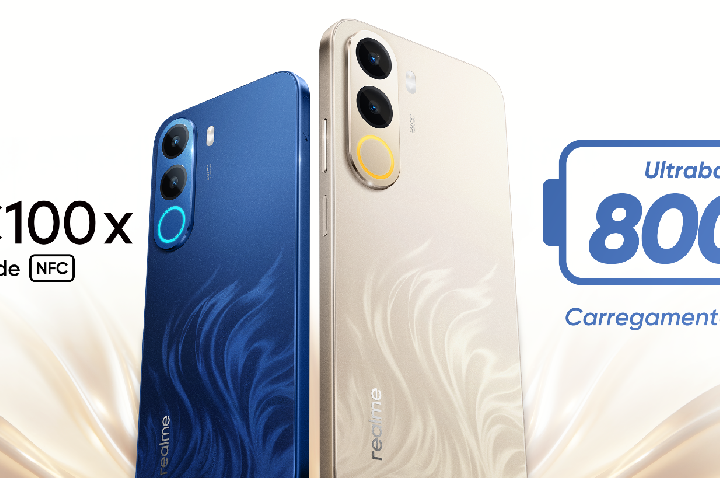 A realme lança C100x com bateria de 8.000 mAh no Brasil