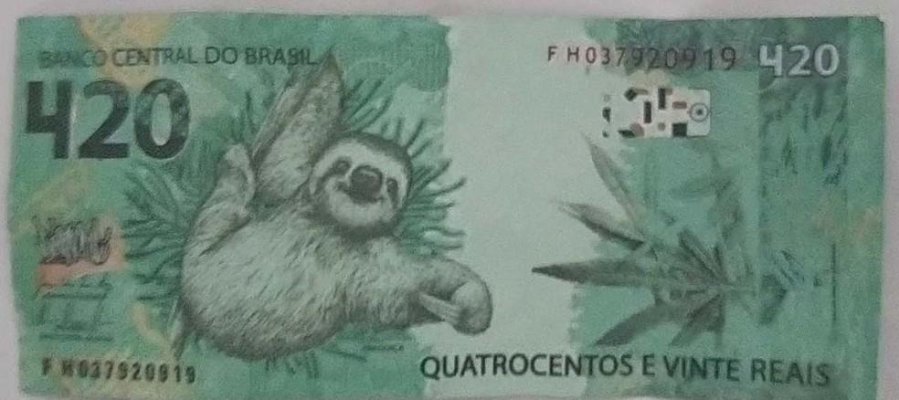 Polícia prende nota de 420 reais em operação contra o tráfico de drogas.