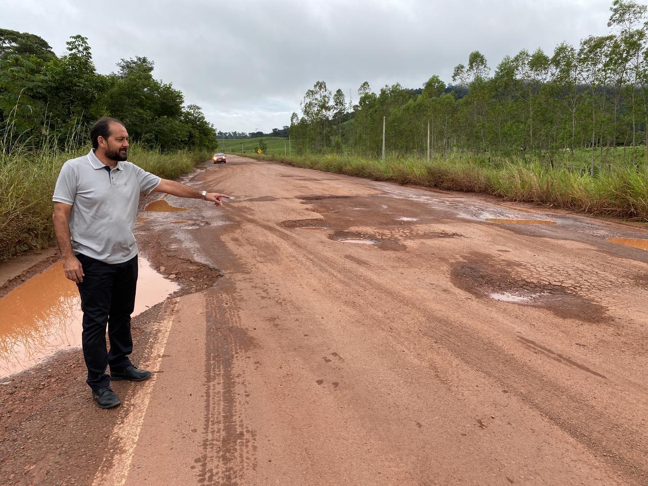 Deputado Laerte Gomes diz considerar “uma vergonha” situação da BR-429 no trecho entre Alvorada do Oeste e São Miguel