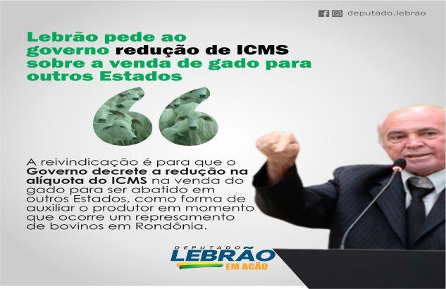 Lebrão pede ao governo redução de imposto para vender gado a outros Estados