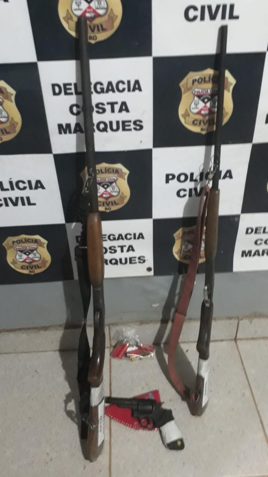 Polícia Civil em diligências apreende 3 armas de fogo na Zona Rural de Costa Marques.