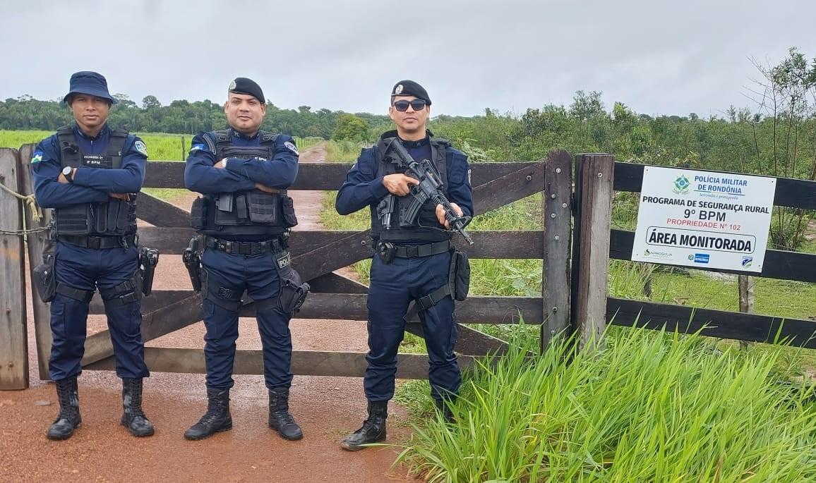 Operação de patrulhamento rural do 9º BPM reforça a segurança em propriedades rurais nos Distritos de Porto Velho.