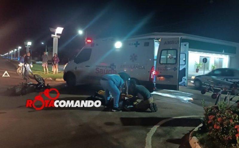 Motorista invade preferencial, atropela motociclista e foge sem prestar socorro em São Francisco do Guaporé.