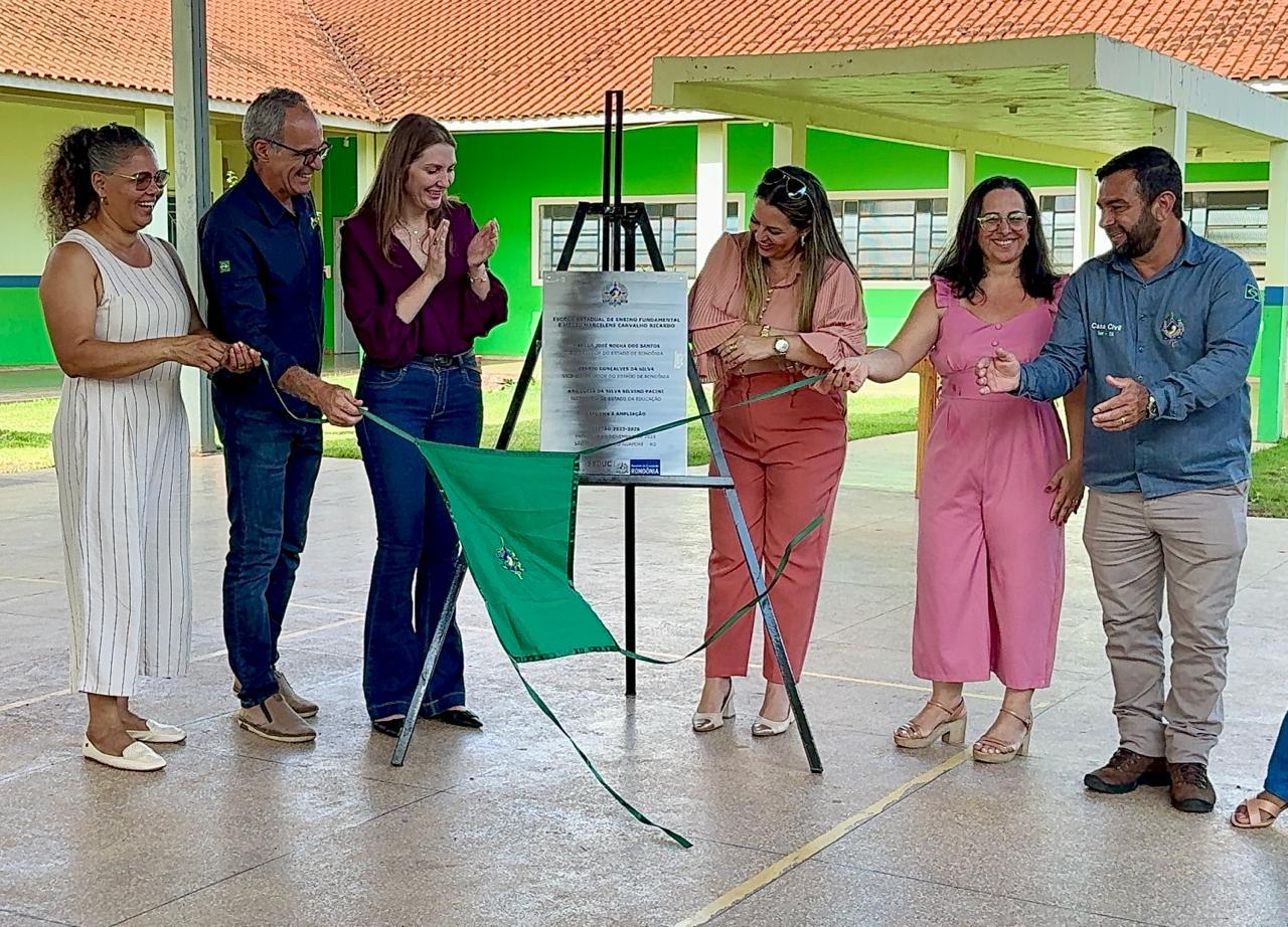 Deputada Lebrinha e Secretária Pacini entregam obras da Educação no Vale do Guaporé