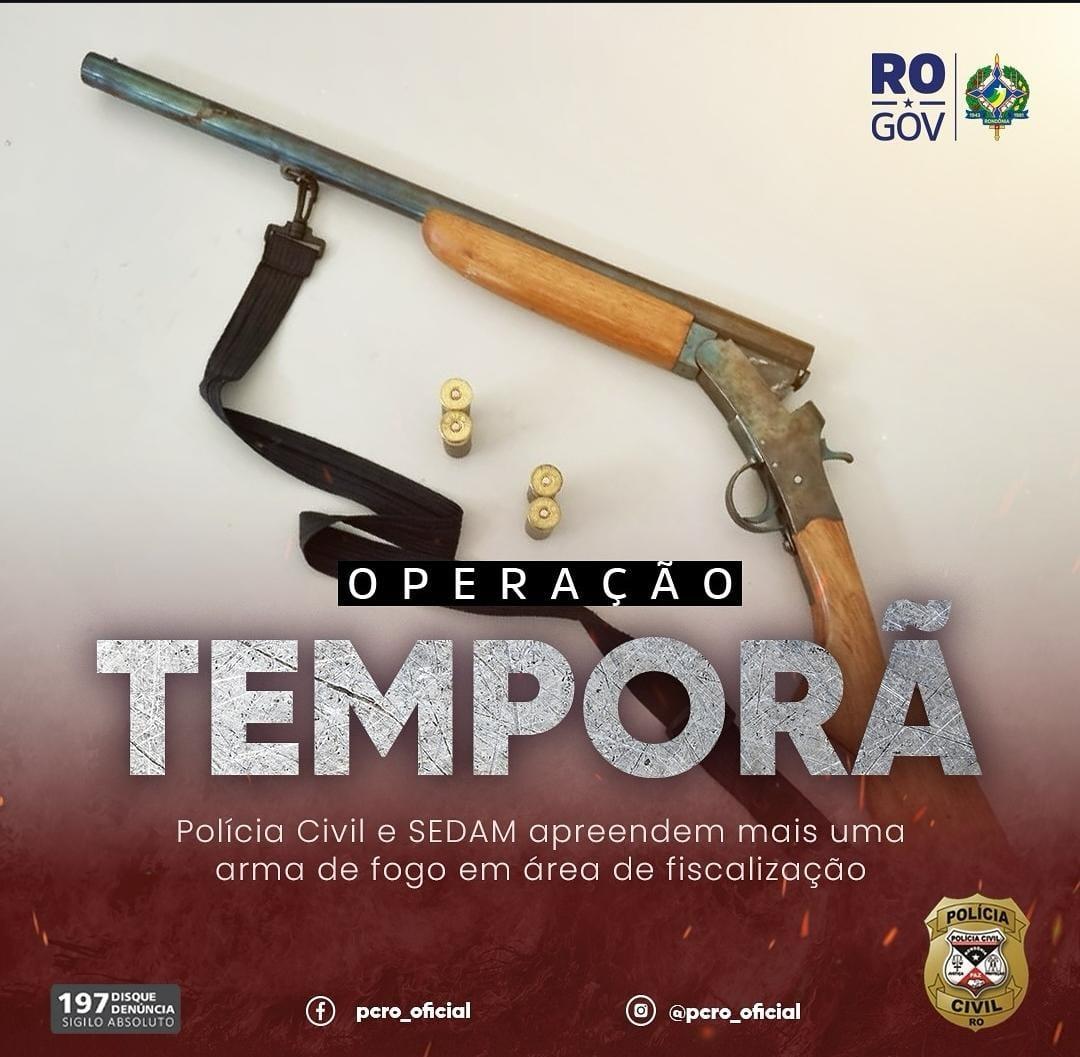 Polícia Civil e SEDAM apreendem mais uma arma de fogo em área de fiscalização