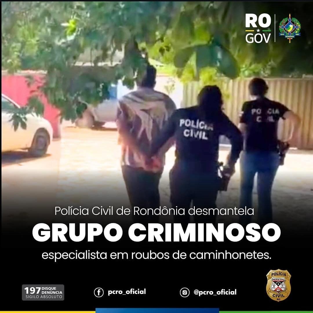 Polícia Civil desmantela grupo criminoso especialista em roubos de camionetes