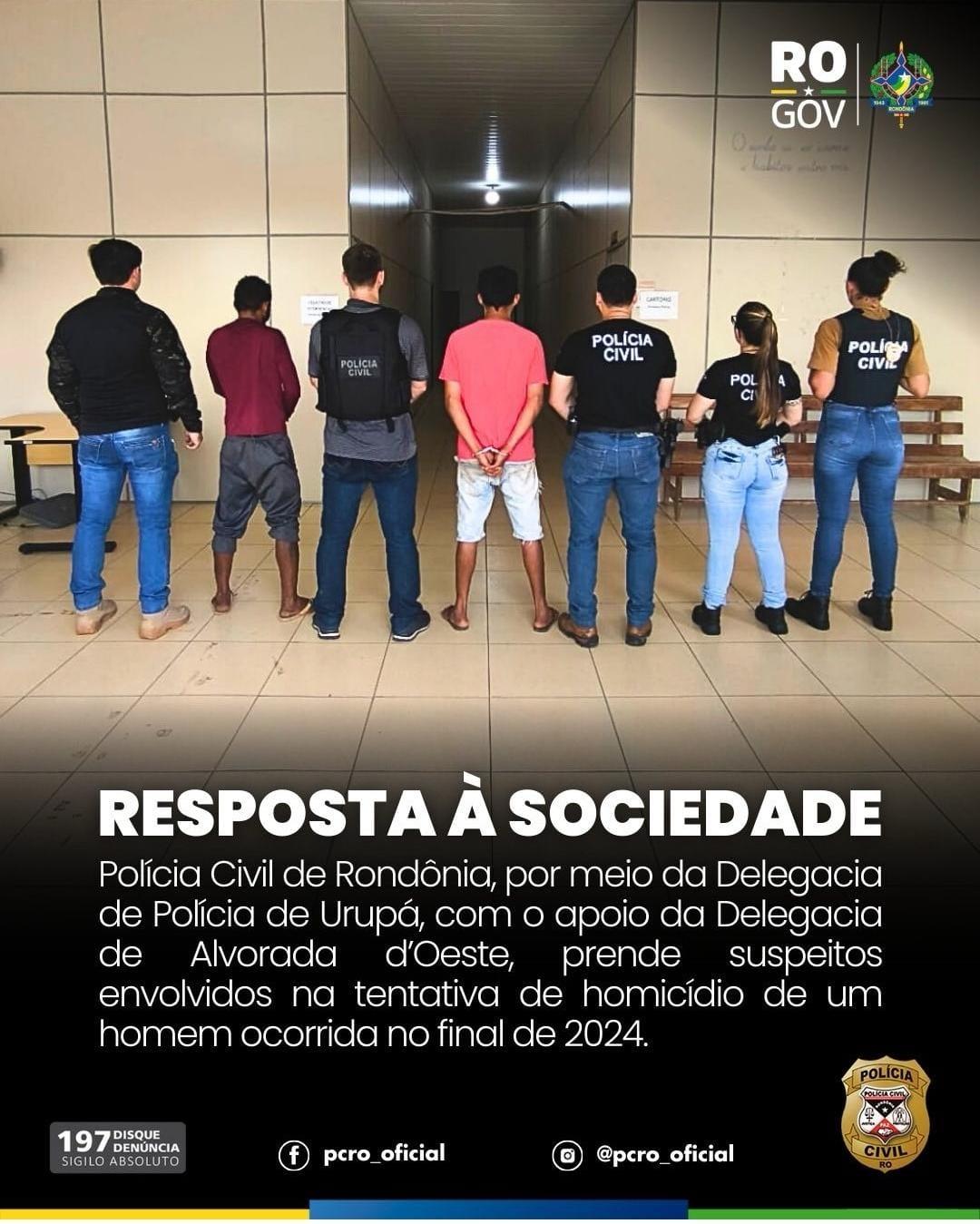 Polícia Civil prende dois investigados de tentativa de homicídio em Urupá