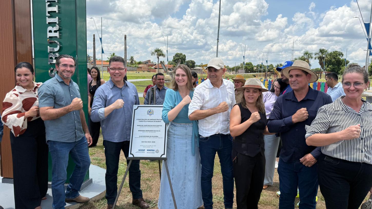 Deputada Lebrinha e governador Marcos Rocha inauguram o Parque Buritis em Seringueiras