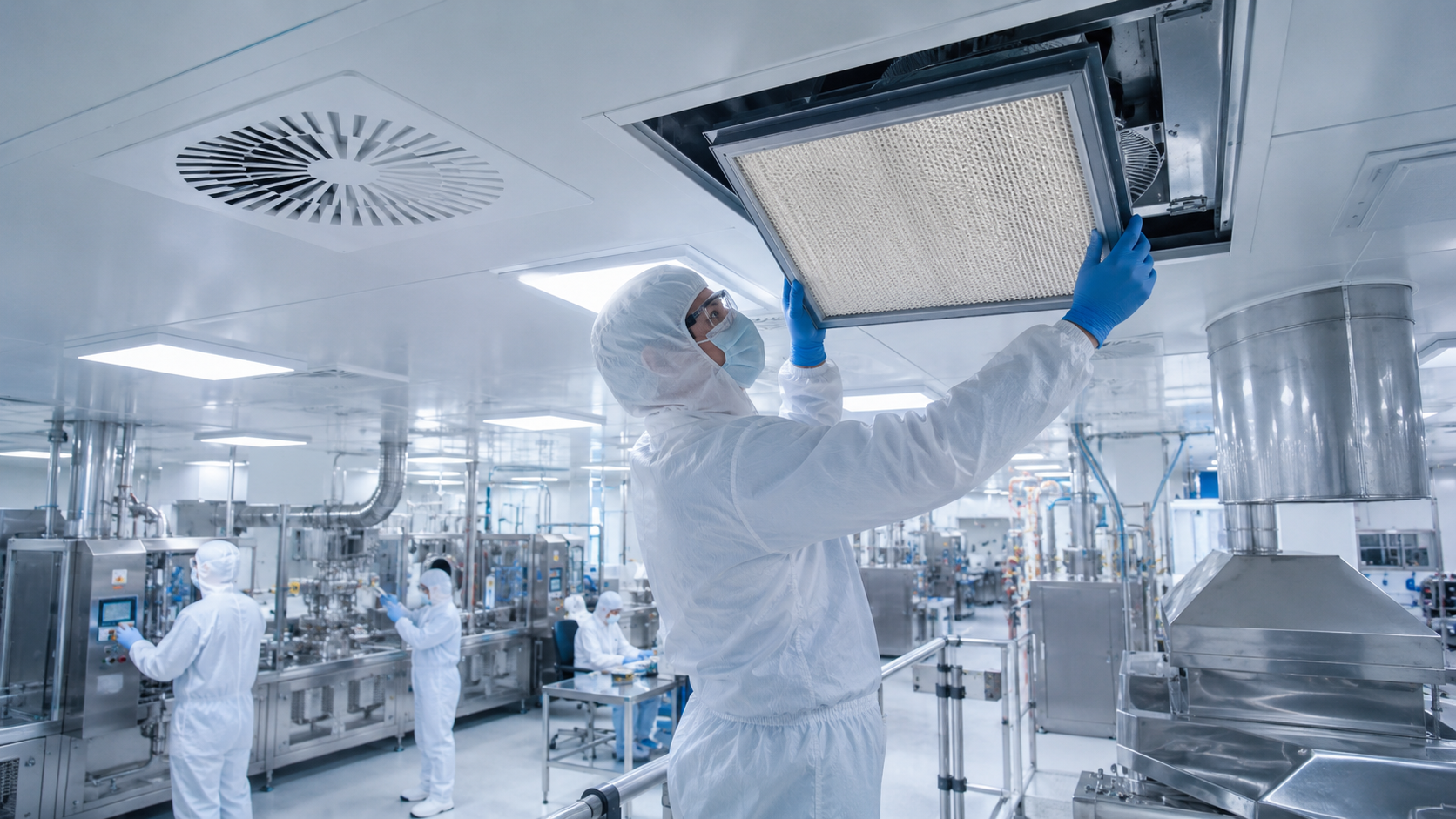 Filtros de ar industriais reduzem riscos em salas limpas
